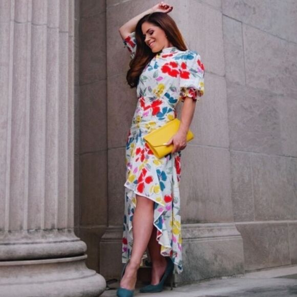 NWT RIXO For Target Floral Mock Neck Cascade Dress Size 8 - Picture 16 of 16